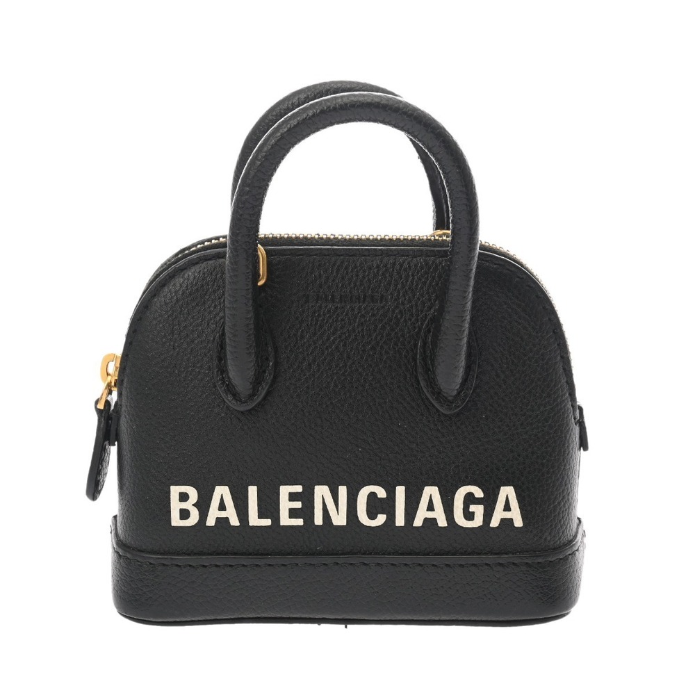 BALENCIAGA Ville Top Handle Black Leather Handbag